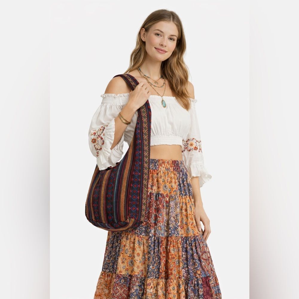 Bohemian Woven Shoulder Bag NWOT
